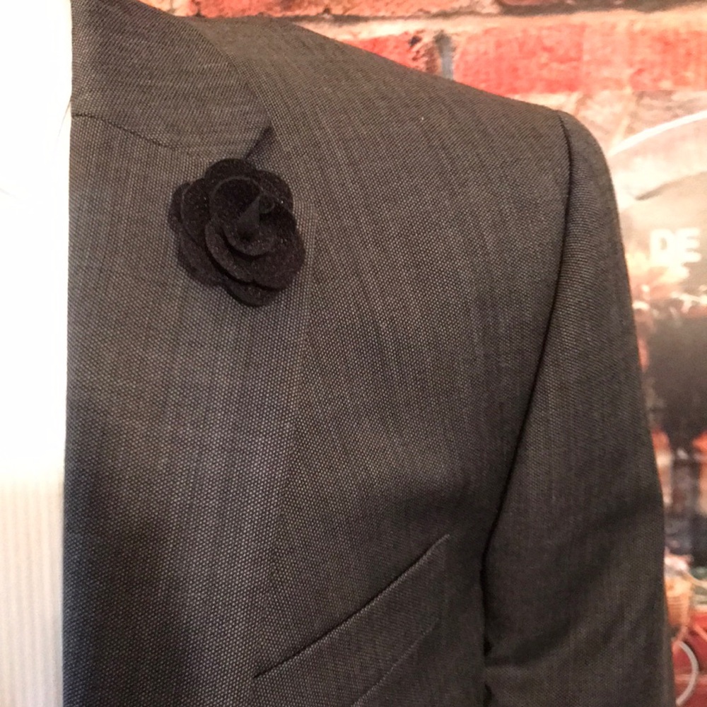 Black Floral pin  Accent